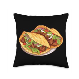 Birria Tacos Mexican Food SteMi Apparel Birria Tacos Mexican Food Mexico Cuisine Foodie Throw Pillow, 16x16, Multicolor