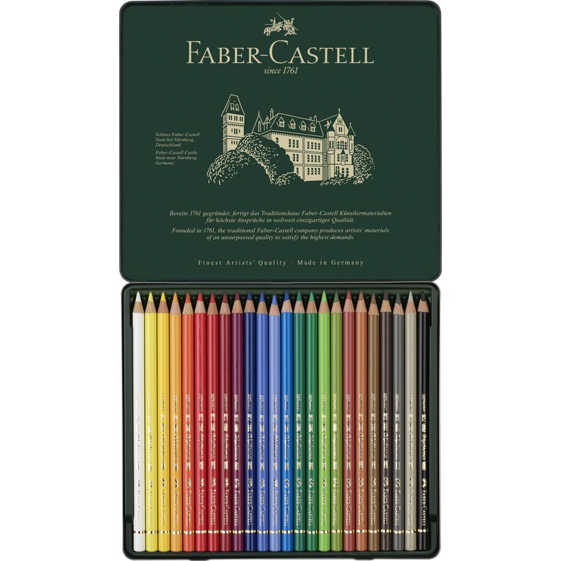 Faber-Castel 24 Piece Polychromous Colored Pencil Set In Metal Tin