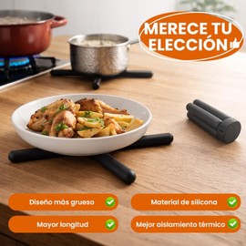 Set de 4 Salvamanteles Plegable, Salvamanteles de Silicona Antideslizantes, Salvamantele Protector para lo Caliente, Soporte para Ollas Calientes, Posavasos para Olla, Tazón, Tetera, Soportes