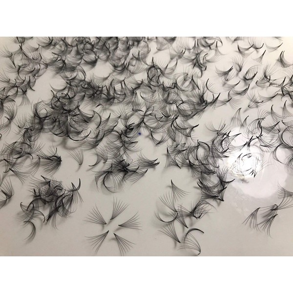 7D PREMADE (HAND MADE) FAN LASHES (500 FANS/TRAY) FOR EYELASH EXTENSION, C CURL AND D CURL, 0.07 THICKNESS, LENGTH FROM 10MM-15MM (D12mm7D)