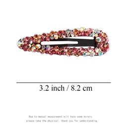 Horquillas para el pelo de cristal AB brillantes, grandes, para bodas, decorativas, diamantes checos, hechas a mano, con diamantes de imitación, accesorios para el cabello para mujeres y niñas (6 colores/6 piezas)