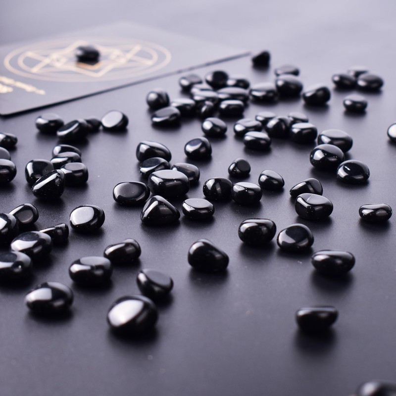 SigMntun Polished Obsidian Crystals - 72 pcs, 0.5" Handpicked Tumbled