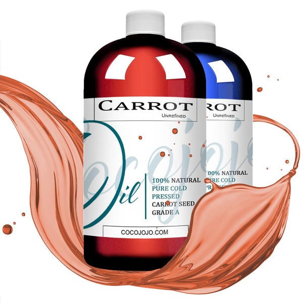 Dr Joe Lab Carrot Seed Oil, 100% Pure Natural Cold Pressed Unrefined Extra Virgin Carrot Oil, 32 oz, Therapeutic Grade A for Hair Skin Body Nail and Beard