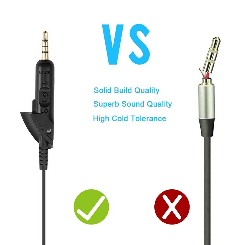 Replacement Extension Audio Cable Cord with Mic Volume Control Fit