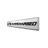 LT4 Supercharged Black on Silver Highly Polished Real Aluminum Emblem