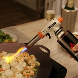TECHEF Butane Torch - Culinary Professional Kitchen Butane Torch | Adjustable Flame Shape Strength 2,200°F | Searing Steaks, Creme Brulee, Baking | Anti-flare | Butane Fuel Not Included