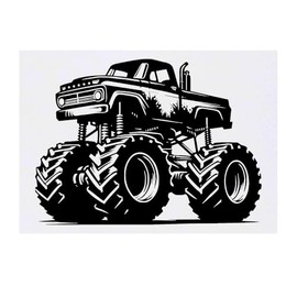 'Monster Truck' Temporary Tattoo - Water Resistant, Skin-Safe, Non-Toxic Transfer (TO00074641)