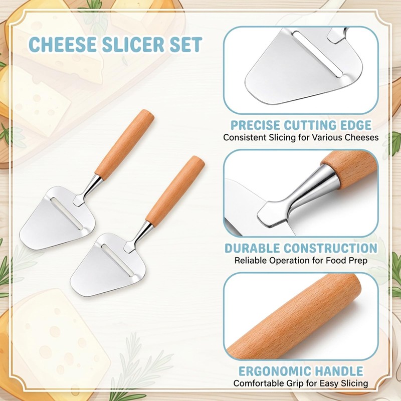 Cheese Cutter, Slicer for Block Cheese, Kitchen Tool with Two