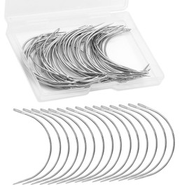50 PCS Curved Needles, Leather and Weaving Needles for Carpet Leather Canvas Repairing, Blocking Knitting, Modelling and Crafts