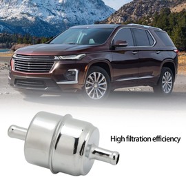 3/8 Fuel Filter, High Flow Fuel Filter Inline Hose 9746 Chrome Universial Replacement for Fuel Filter