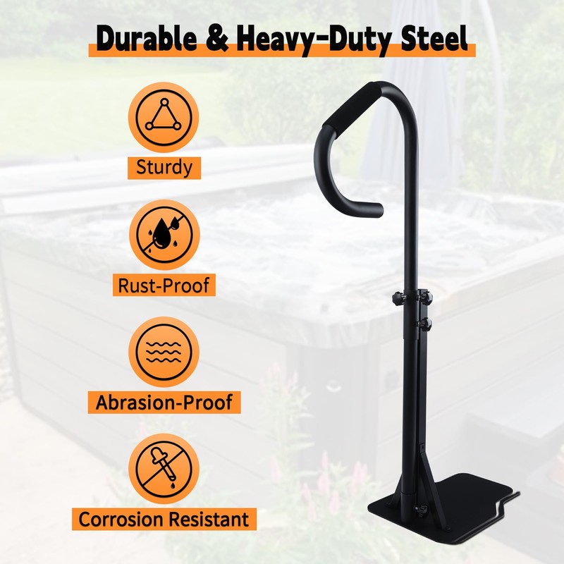 TCFUNDY Hot Tub Handrail, Adjustable 60" Slide Spa Hot Tub