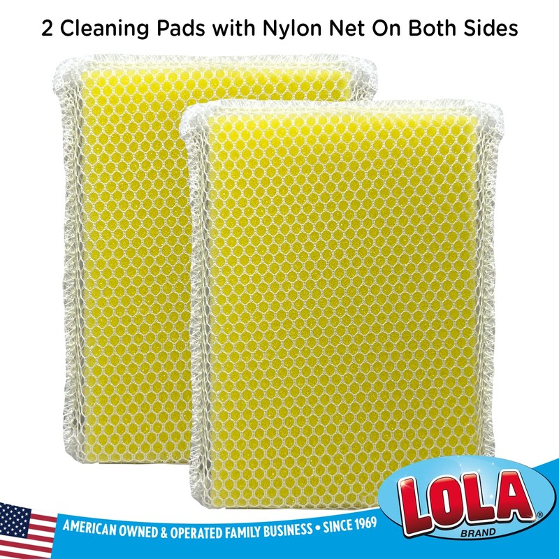 Lola Products Microfiber & Nylon Net Sponges, 2 Included, Dual