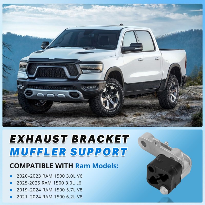 Lazenta 68275662AB Exhaust Bracket Muffler Support Rubber Isolator Hanger Assembly