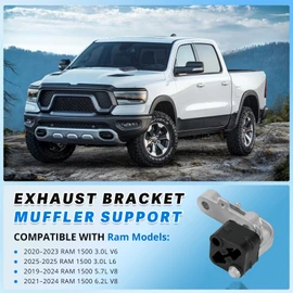 Lazenta 68275662AB Exhaust Bracket Muffler Support Rubber Isolator Hanger Assembly Rear Left & Right Compatible with 2019-2025 Ram 1500 3.0L 5.7L 6.2L, Driver Passenger Side 4PCS