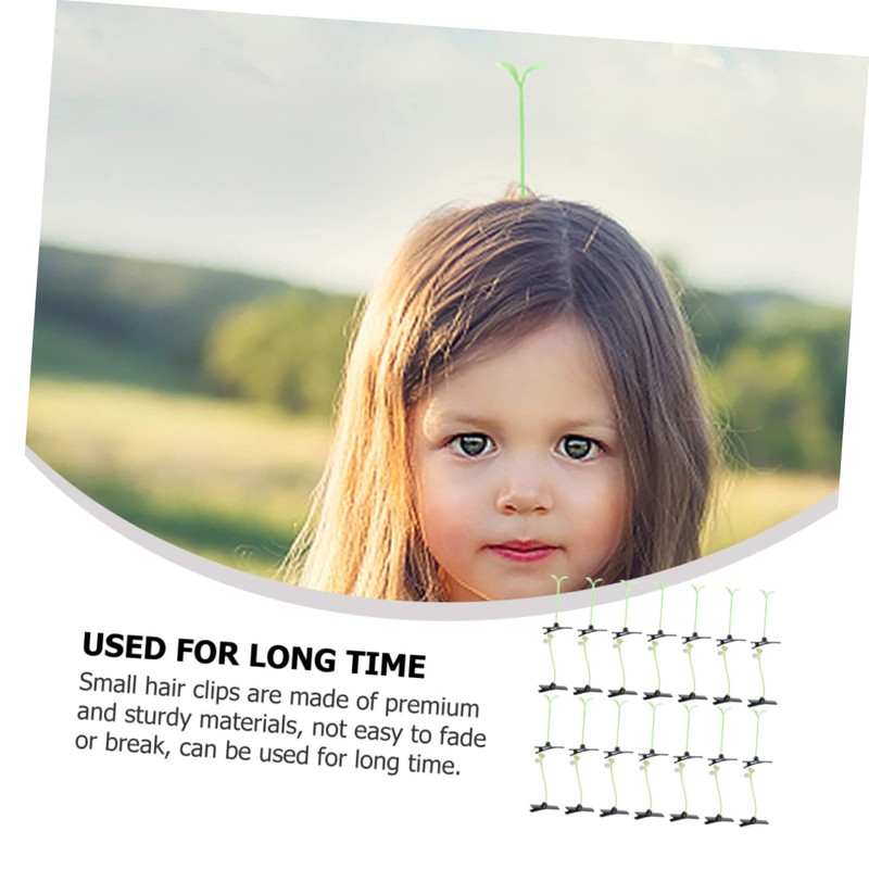 Healvian 50pcs Adorable Sprout Hair Clips for Girls Mini Kawaii