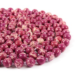 RIAH FASHION Bead Strand Versatile 60" Long Wrap Necklace - Handmade Multi Layer Sparkly, Semi Precious Natural Stone (Natural Stone Bead - Imperial Jasper Purple)