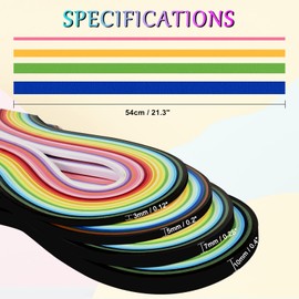 YURROAD Quilling Paper Strips Set for 640 Strips 36 Colors Paper Quilling Length 39cm Width 3mm 5mm 7mm 10mm Paper Quilling Strips 4 Size for Quilling Arts Paper Crafts Greeting Cards Design
