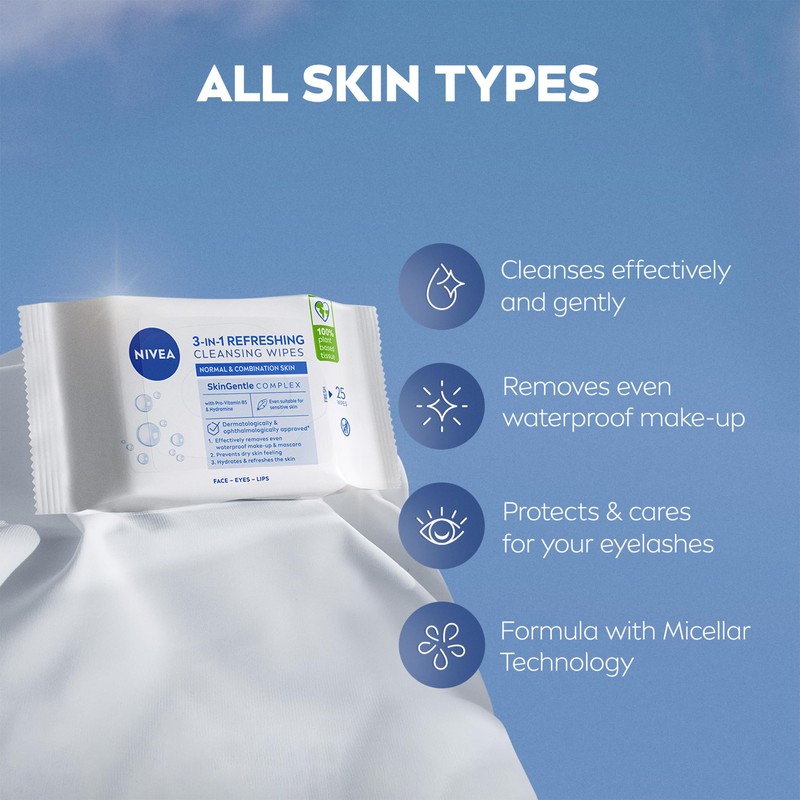 NIVEA NIVEA 3in1 Refreshing Cleansing Wipes Normal Skin and Combination