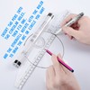 Frienda 2 Pieces Plastic Measuring Rolling Ruler Drawing Parallel Multifunctional