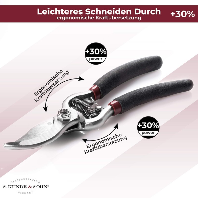 S. Kunde & Sohn Germany The Lightest Forged Secateurs Set