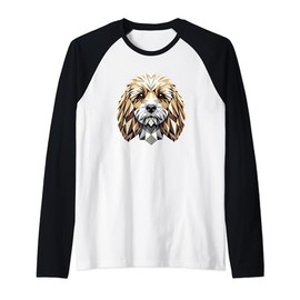 Geometric Art Cockapoo Cockerpoo Raglan Baseball Tee