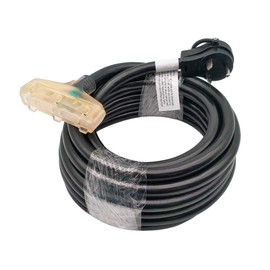 Parkworld 885880A RV 30A to (3) 15A Tri Outlet Household Adapter Cord 125V, Male with Handle TT-30P to (3) 5-15R Female with Lighted (25FT)