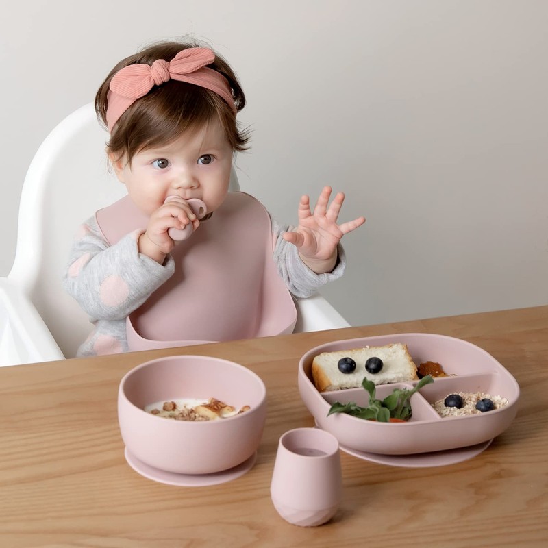 SAMiGO Silicone Baby Utensils - Self Feeding Spoons and Tiny