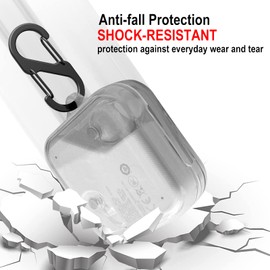 KZIOACSH Case for Nothing Ear/Nothing Ear (2), Flexible Ultra Slim Shock-Absorbing TPU Headphone Case Skin Portable Lightweight Anti-Lost Washable Earbuds Cover with Carabiner, Clear