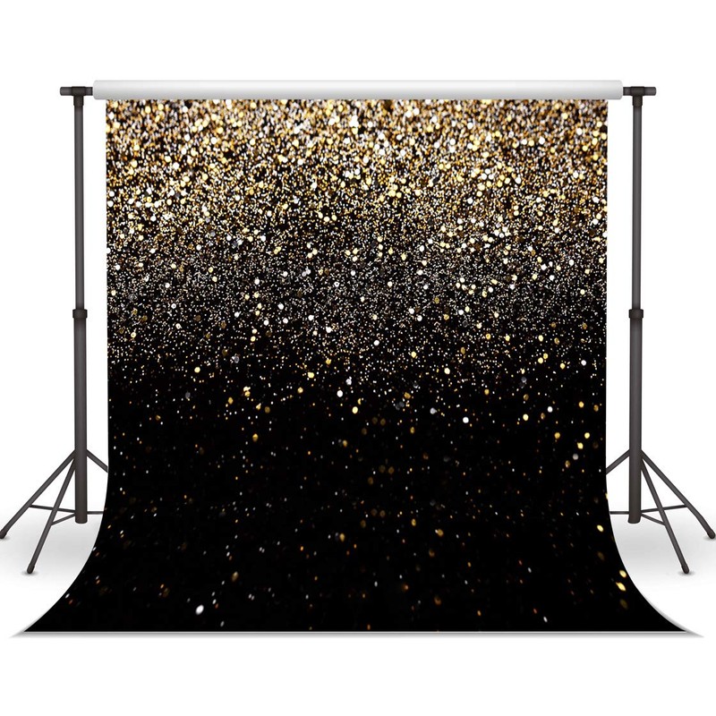 WOLADA 8x8FT Gold Backdrop Glitter Backdrop Gold Spots Bokeh Backdrop