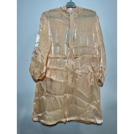 Future Collective Women's Cinched Waist Hooded Parka Organza Jacket - Future Collective-Pea