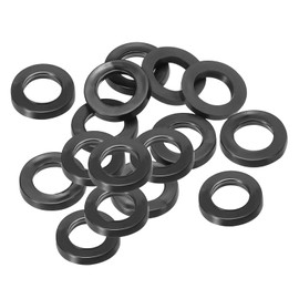 PATIKIL M7 Rubber Flat Washer, 16 Pack 7mm ID 12mm OD 3mm Thick Sealing Spacer Gasket Ring for Faucet Pipe Water Hose Fastener Bolt, Black