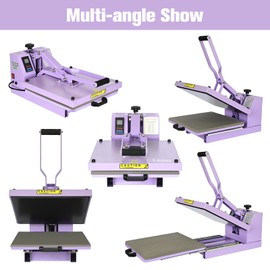 PlanetFlame Heat Press 15x15 inch Industrial Quality Sublimation Heat Press, Slide Out Heat Transfer Machine for T-Shirt, Purple