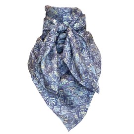 Wyoming Traders Frontier Calico Cowboy Wild Rag 100% Silk Scarf Bandana Multiple Colors 34.5" (#8 Blue)