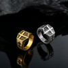 Raymard Men's Christian Cross Rings,Stainless Steel Crucifix Religious Rings for