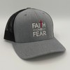 Faith Over Fear Embroidered Trucker Hat:_Grey & Black