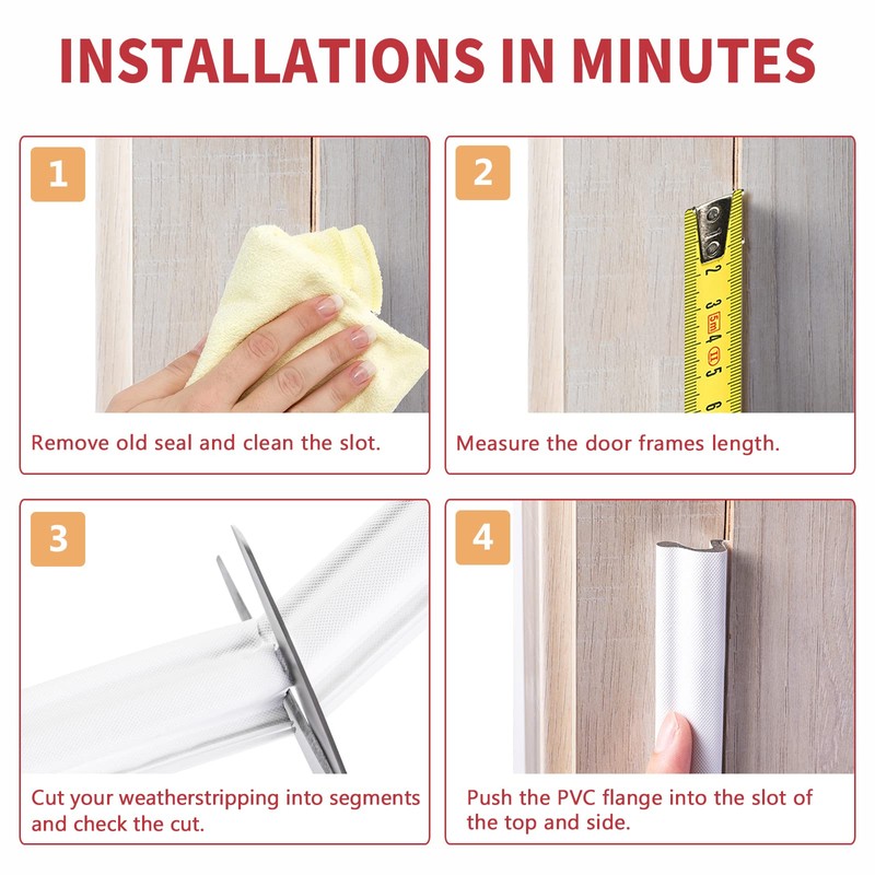 BISOTHAI 40 Feet Long Reach Door Weather Stripping Door Seal