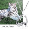 TANGPOET Tiger Necklace 925 Sterling Silver Heart Animal Necklace I