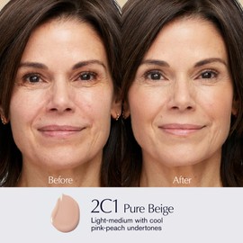 Este Lauder Este Lauder Futurist Hydra Rescue Moisturizing Foundation SPF 45 for a 12-Hour Glow, 1.2 Fl Oz, 2C1 Pure Beige