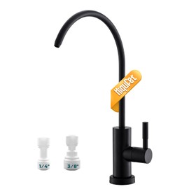 Hiqufet Kitchen Sink Drinking Water Faucets, Stainless Steel Water Filter Faucet for Reverse Osmosis or Water Filtration System, RO Bar Sink Faucet, Matte Black