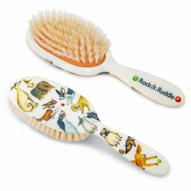 Rock & Ruddle Soft White Natural Boar Bristle Hairbrush for Babies and Young Children | Perfect for Fine Hair Detangling and Smoothing - Darling Dogs