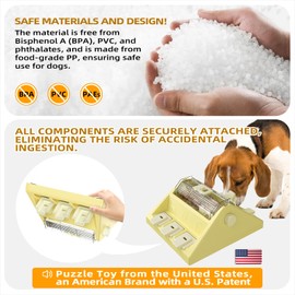 USCHEW KADTC Paw-Activated Rolling Treat Dispenser Dog Puzzle Toy, Level 2 in 1 Slow Feeder (14oz Capacity), Interactive Food Dispensing for Small/Medium Dogs - Mental Stimulation & Healthy Eating