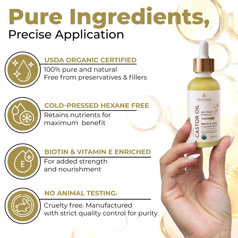Prolixir PROLIXIR Organic Castor Oil with Biotin & Vitamin E,