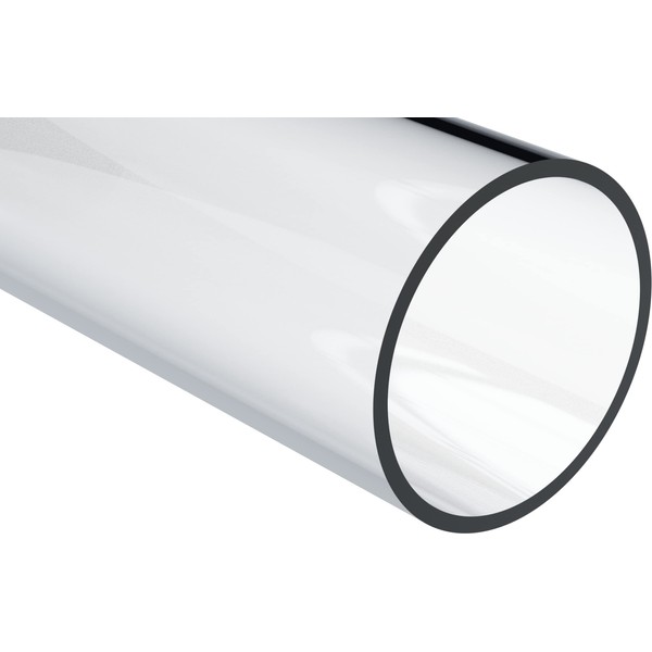 Polycarbonate Rigid Round Tube, Clear, 1-5/8" ID x 1-7/8" OD