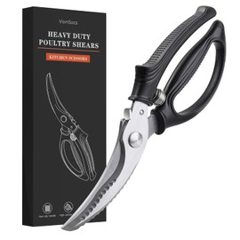 Poultry Shears, Kitchen Shears with Spring Loaded, Heavy Duty Poultry Scissors for Meat, Chicken,Turkey, Anti-Slip Handle,Safety Lock,Dishwasher Safe
