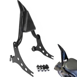 DreDoggMoto 22" Black Sissy Bar Fatboy Detachable Quick Release Rear Passenger Backrest Docking Hardware Compatible With Harley Fat Boy 2007-2017 Softail 2006-2012 Cross Bones Night Train Bar