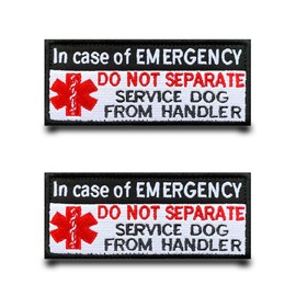 Pack of 2 Do Not Separate Service Dog Funny Patch Embroidery Tactical Military Patch with Embroidery Airsoft Patch for Dog Harness Tactical Dog Clothing Baseball Cap Vest