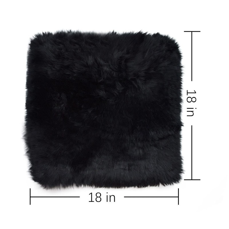 OKAYDA Natural Sheepskin Car Seat Cover Fluffy Square seat Cushion
