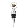 Grumpy Pug Dog Metal Stainless Steel Bottle Wine Stopper