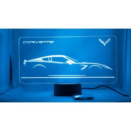 Corvette c7 Acrylic Engraved Rgb Led Night Stand