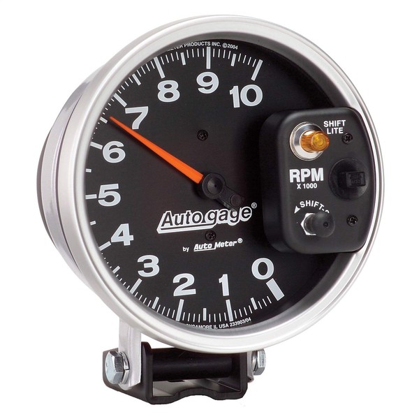 AUTO METER 233903 Autogage Monster Shift-Lite Tachometer,5.000 in.,Black dial/Silver bezel